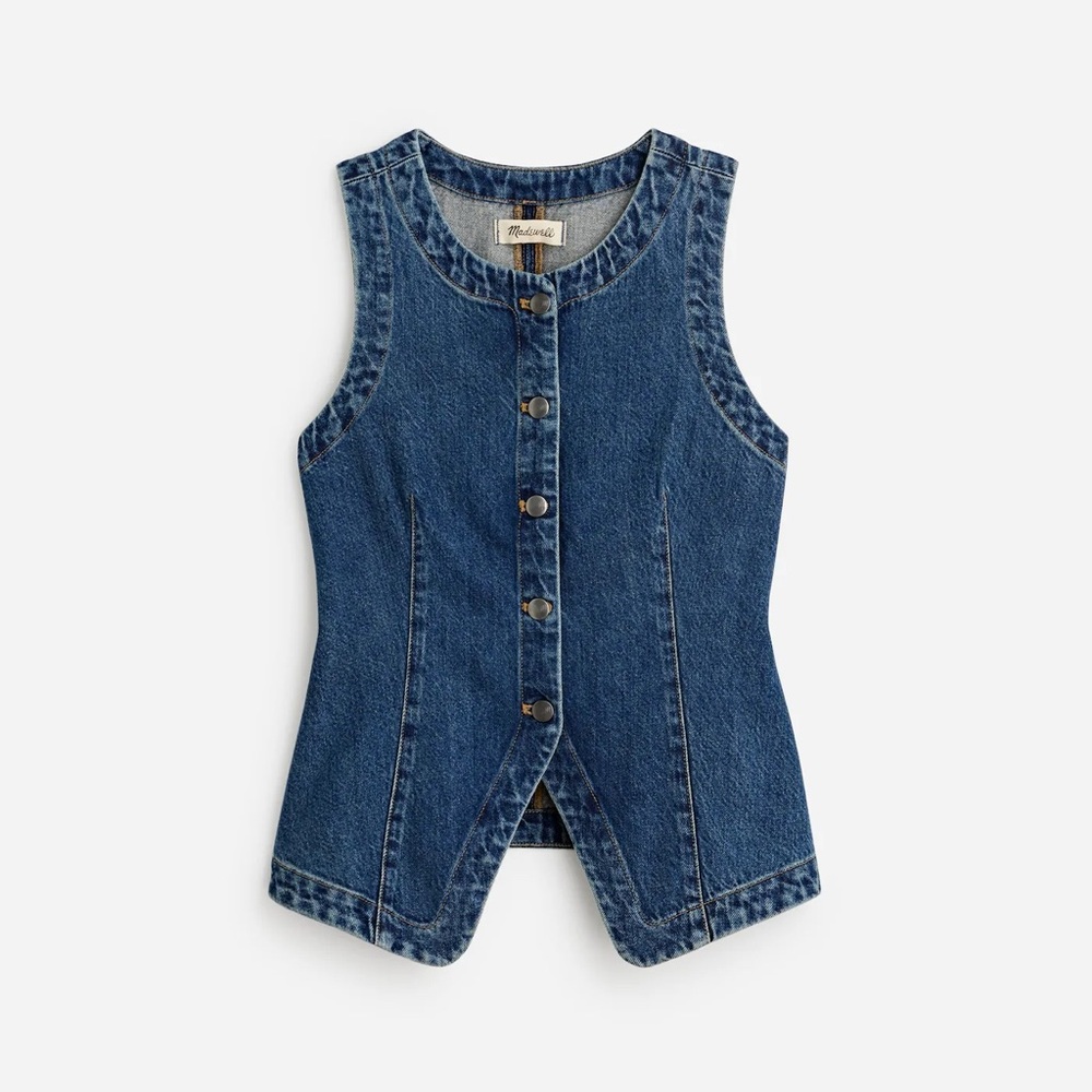 Madewell Dark Blue Sleeveless Denim Vest